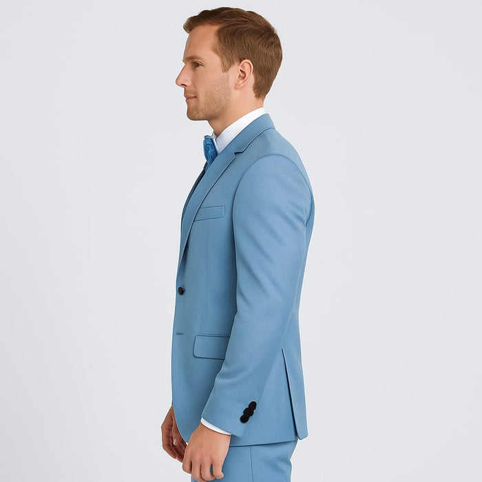 Light Blue Satin Tuxedo Set – 4-Piece Formal Look for Weddings & Proms - Image 4