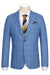 "Azure Elegance: Unconstructed Windowpane Blazer for Prom and Wedding Attire"