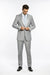 Light Gray Slim Fit 2 Piece Tuxedo With Satin Peak Lapel