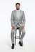 Light Gray Slim Fit 2 Piece Tuxedo With Satin Peak Lapel