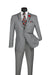 Light Gray Trimmed Lapel Slim Fit 3 Piece Suit
