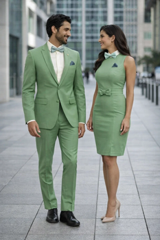 Light Green Tuxedo Suit for Men – Satin Lapel Wedding and Prom Suit in Color Sage Green Tuxedo