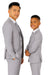 Father and Son Suits - Light Grey Boys Suit Perry Ellis Vested Boy's Wedding Suit in Light Grey