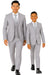 Father and Son Suits - Light Grey Boys Suit Perry Ellis Vested Boy's Wedding Suit in Light Grey