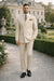 Mens Double Breasted Blazer - Wool Light Tan Sport Coat With Gold Buttons