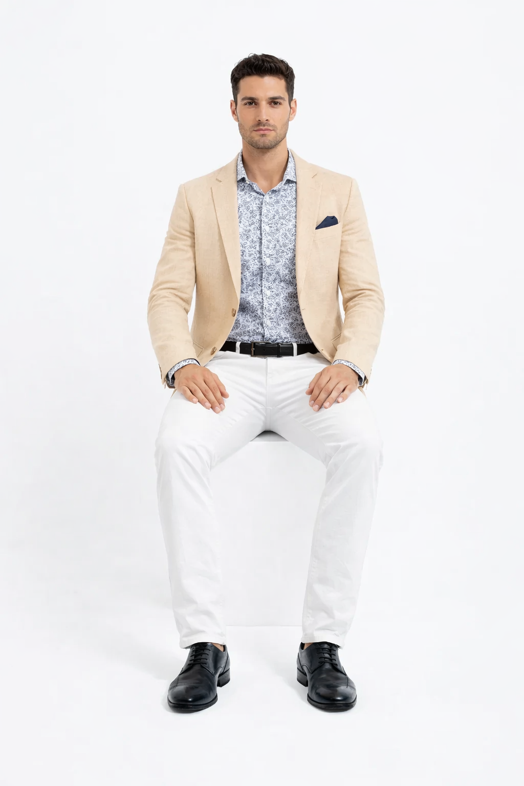 Linen Blazer - Champagne Linen Sportcoat - Image 4