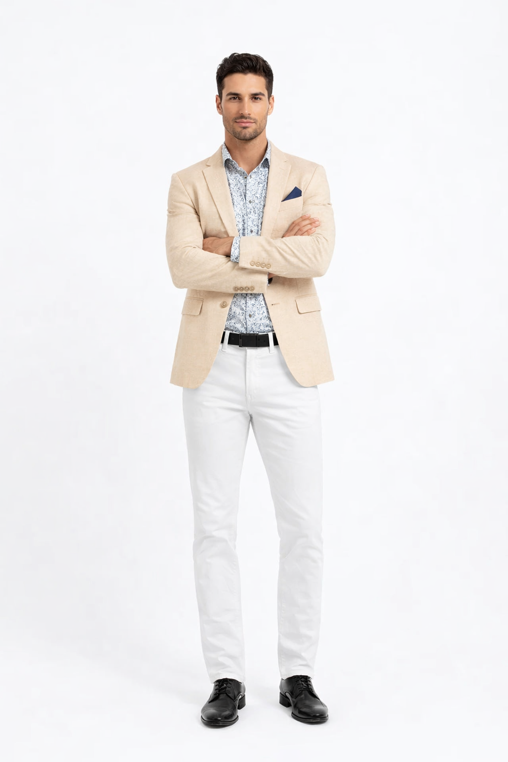 Linen Blazer - Champagne Linen Sportcoat - Image 5