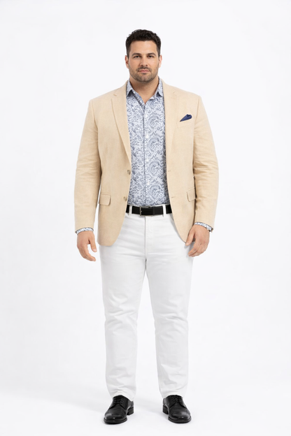 Linen Blazer - Champagne Linen Sportcoat - Image 6