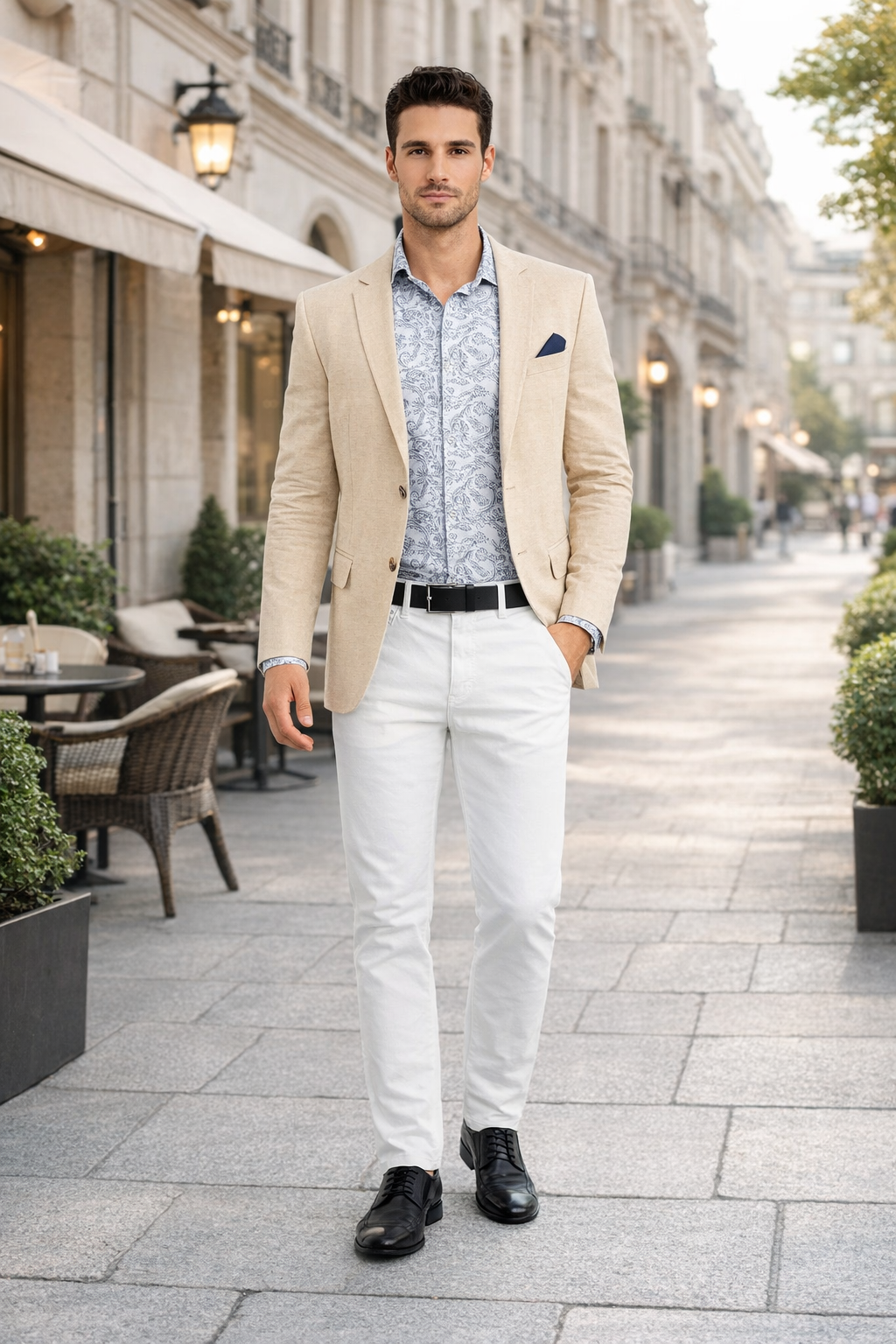 Linen Blazer - Champagne Linen Sportcoat - Image 7
