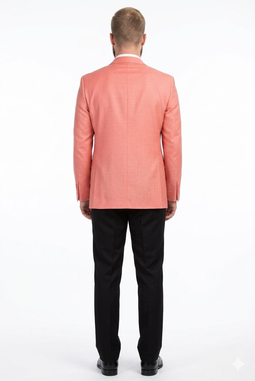 Mens Suit Blazer Jacket Two Button Stretch Sports Coats Classic Fit Living Coral