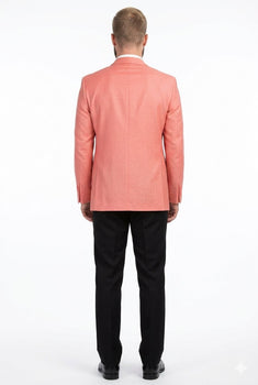 Mens Suit Blazer Jacket Two Button Stretch Sports Coats Classic Fit Living Coral