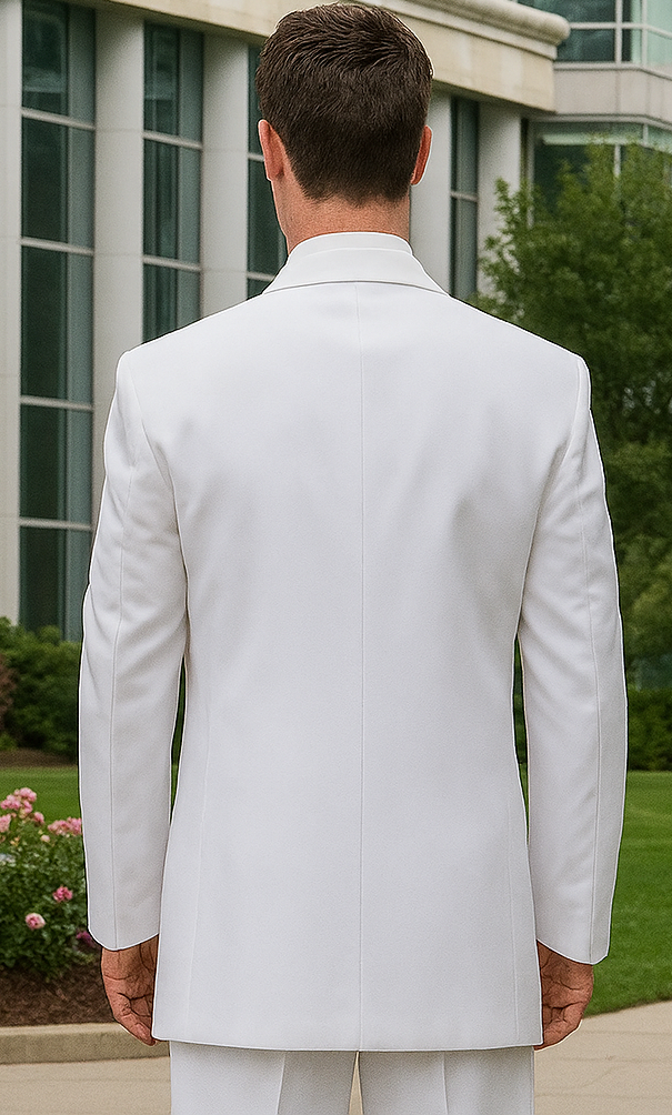 Longer Coat 4 Button White Notch Tuxedo -38\ 4 Button \Long Coat Tuxedo\- - Image 3