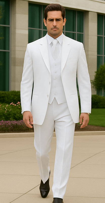 Longer Coat 4 Button White Notch Tuxedo -38\ 4 Button \Long Coat Tuxedo\- - Image 2