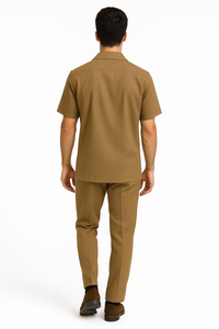 Longstry Men'S Suit 100% Linen Fabric – Khaki - Mens Linen Suit