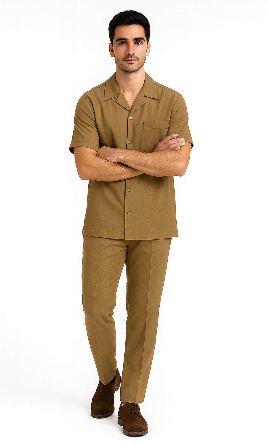 Longstry Men'S Suit 100% Linen Fabric – Khaki - Mens Linen Suit - Image 5