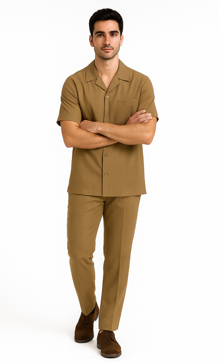 Longstry Men'S Suit 100% Linen Fabric – Khaki - Mens Linen Suit - Image 5