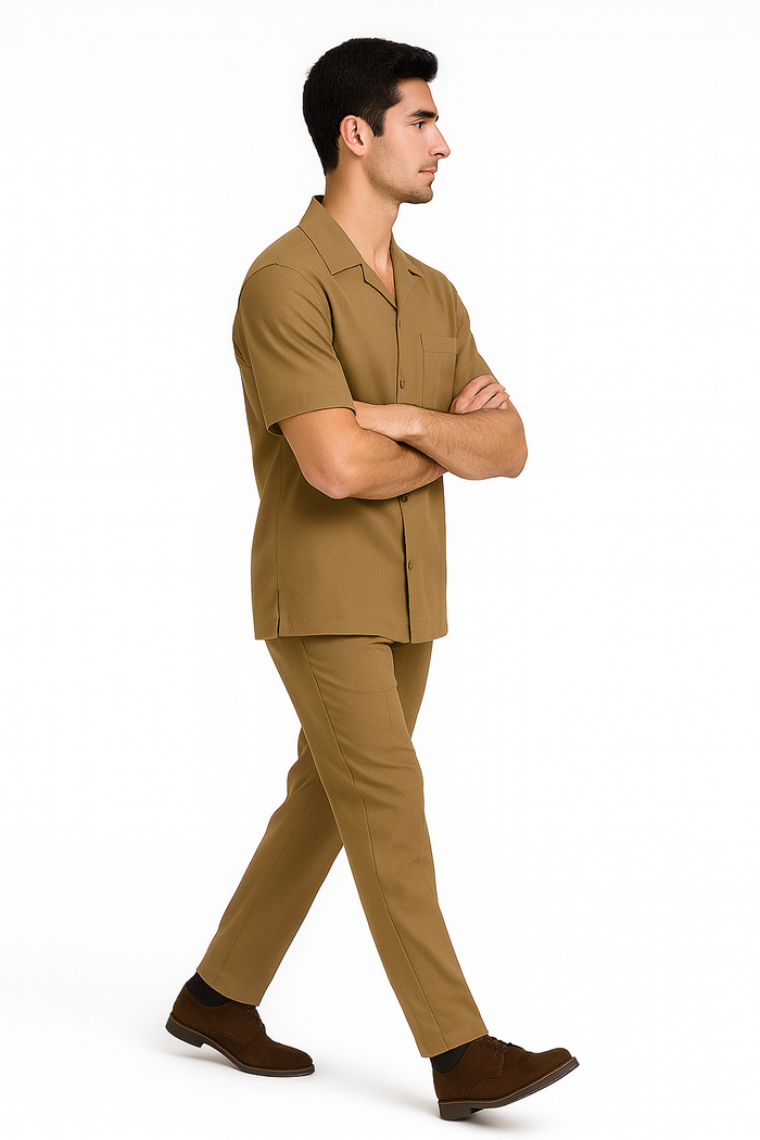Longstry Men'S Suit 100% Linen Fabric – Khaki - Mens Linen Suit - Image 6