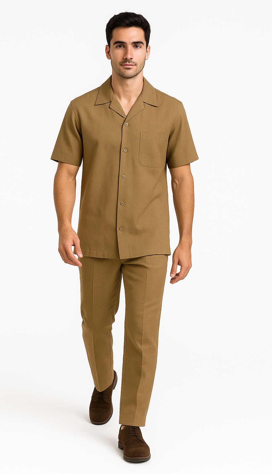 Longstry Men'S Suit 100% Linen Fabric – Khaki - Mens Linen Suit