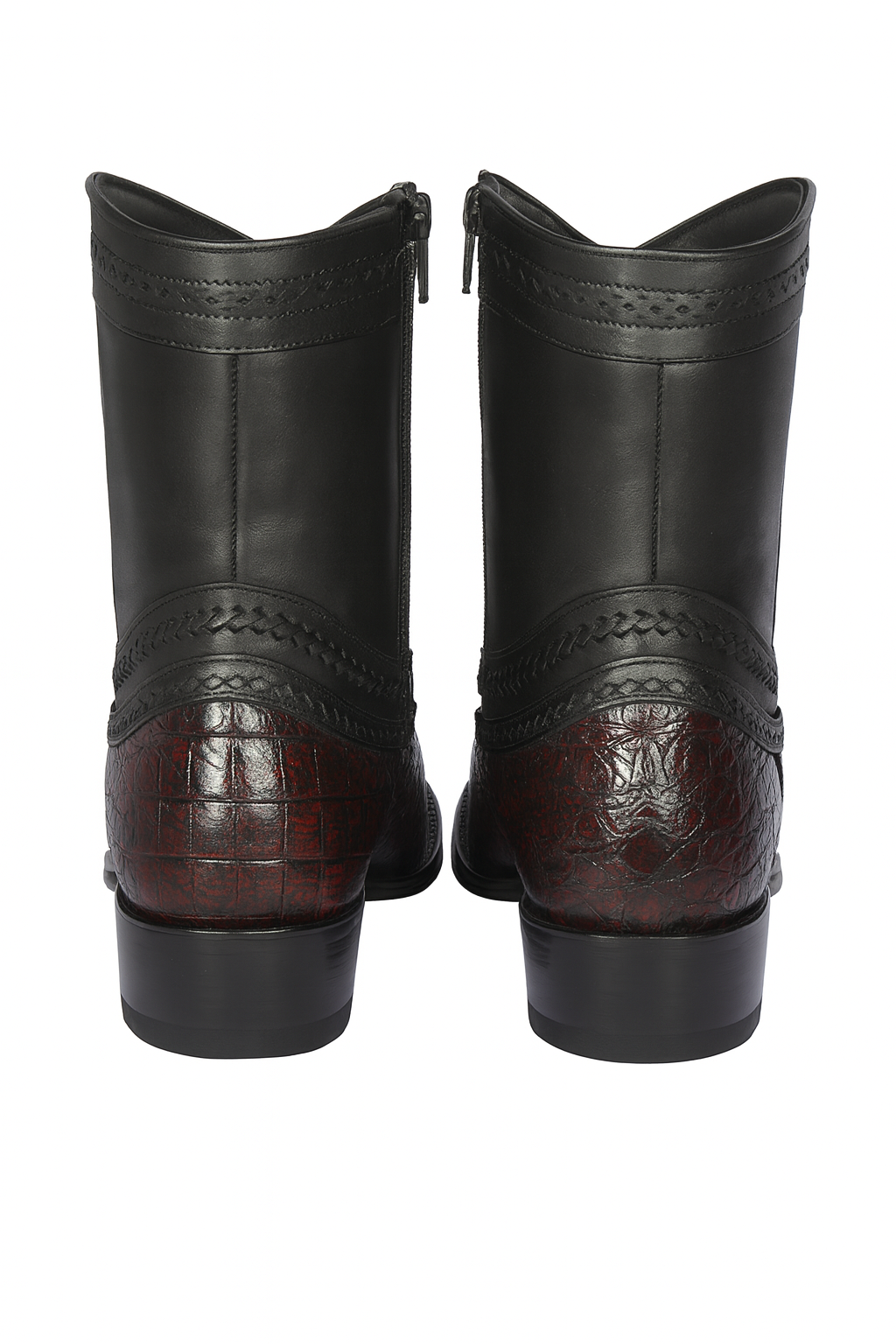 Los Altos Black Cherry Caiman Tail Low Shaft European Square Toe Men’s Boot - Image 8