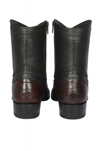 Los Altos Black Cherry Caiman Tail Low Shaft European Square Toe Men’s Boot