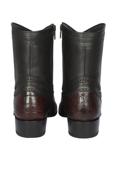 Los Altos Black Cherry Caiman Tail Low Shaft European Square Toe Men’s Boot - Image 8