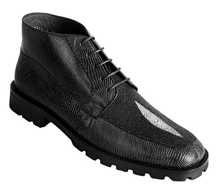 Los Altos Black Stingray Top Lizard Chukka Boot ZA2061205