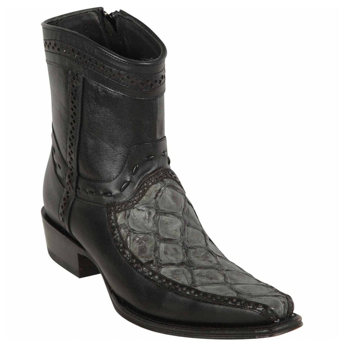 Los Altos Men's Original Python Skin European Toe Short Boots - Brown 76BFN5707
