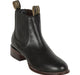 Los Altos Men's Round Toe Leather Short Boots Black LAB-50B21