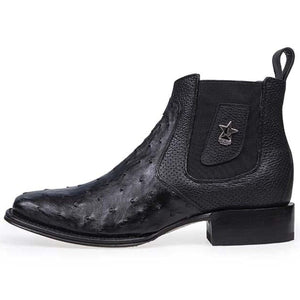 Los Altos Men's Square Toe Ostrich Short Boots LAB-82BV03 - Image 3
