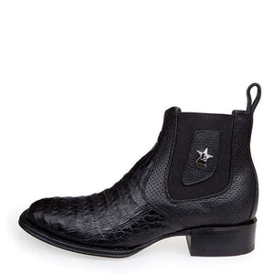 Los Altos Men's Wide Square Toe Caiman Belly Short Boots  82BV82 - Image 3