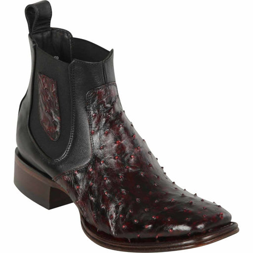 Los Altos Men's Square Toe Ostrich Short Boots LAB-82BV03