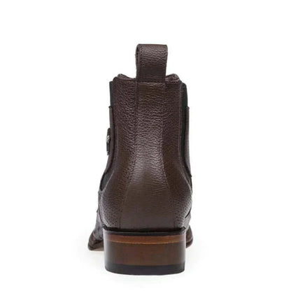 Los Altos Men's Square Toe Ostrich Short Boots LAB-82BV03 - Image 12