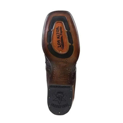 Los Altos Men's Square Toe Ostrich Short Boots LAB-82BV03 - Image 11