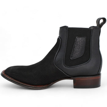 Los Altos Men's Wide Square Toe Suede Leather Short Boots LAB-82BV63 - Image 3