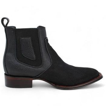 Los Altos Men's Wide Square Toe Suede Leather Short Boots LAB-82BV63 - Image 4