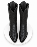 Los Altos Boots Caiman Belly Black Cowboy Boots J-Toe
