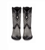 Los Altos Boots Caiman Belly Faded Grey Pointed Toe Cowboy Boots