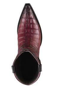 Los Altos Boots Caiman Tail Faded Burgundy Pointed Toe Cowboy Boots