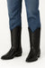 Los Altos Boots Lizard Teju R-Toe Black Cowboy Boots
