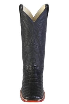 Los Altos Boots Men's Black Caiman Belly Wide Square Toe Boots - Image 2
