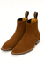 Los Altos Boots Men's Chelsea Charro Napa Leather/Suede Short Rubber Sole Natural Edge Boot ~ Botines Para Hombre Ankle Dress Style For Man