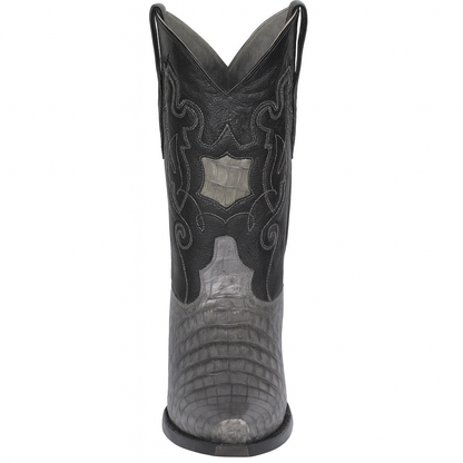 Los Altos Boots - Mens Dress Cowboy Boot - Low Priced Grey Caiman Cowboy Boots - in Grey - Image 2
