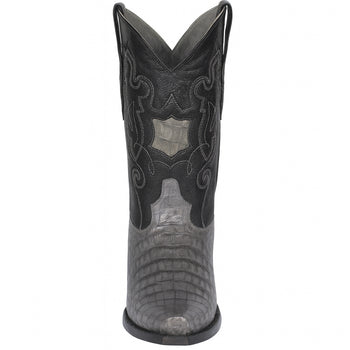 Los Altos Boots - Mens Dress Cowboy Boot - Low Priced Grey Caiman Cowboy Boots - in Grey - Image 2