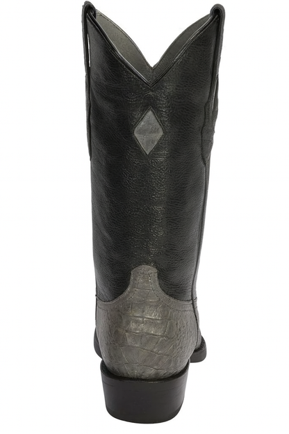 Los Altos Boots - Mens Dress Cowboy Boot - Low Priced Grey Caiman Cowboy Boots - in Grey - Image 4