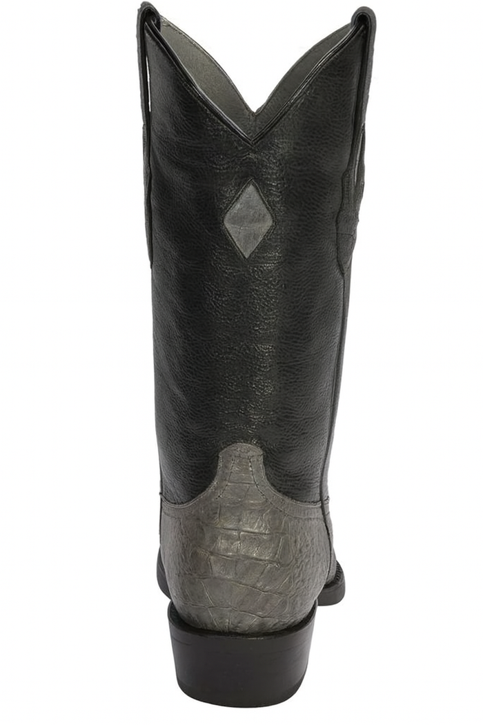 Los Altos Boots - Mens Dress Cowboy Boot - Low Priced Grey Caiman Cowboy Boots - in Grey - Image 4