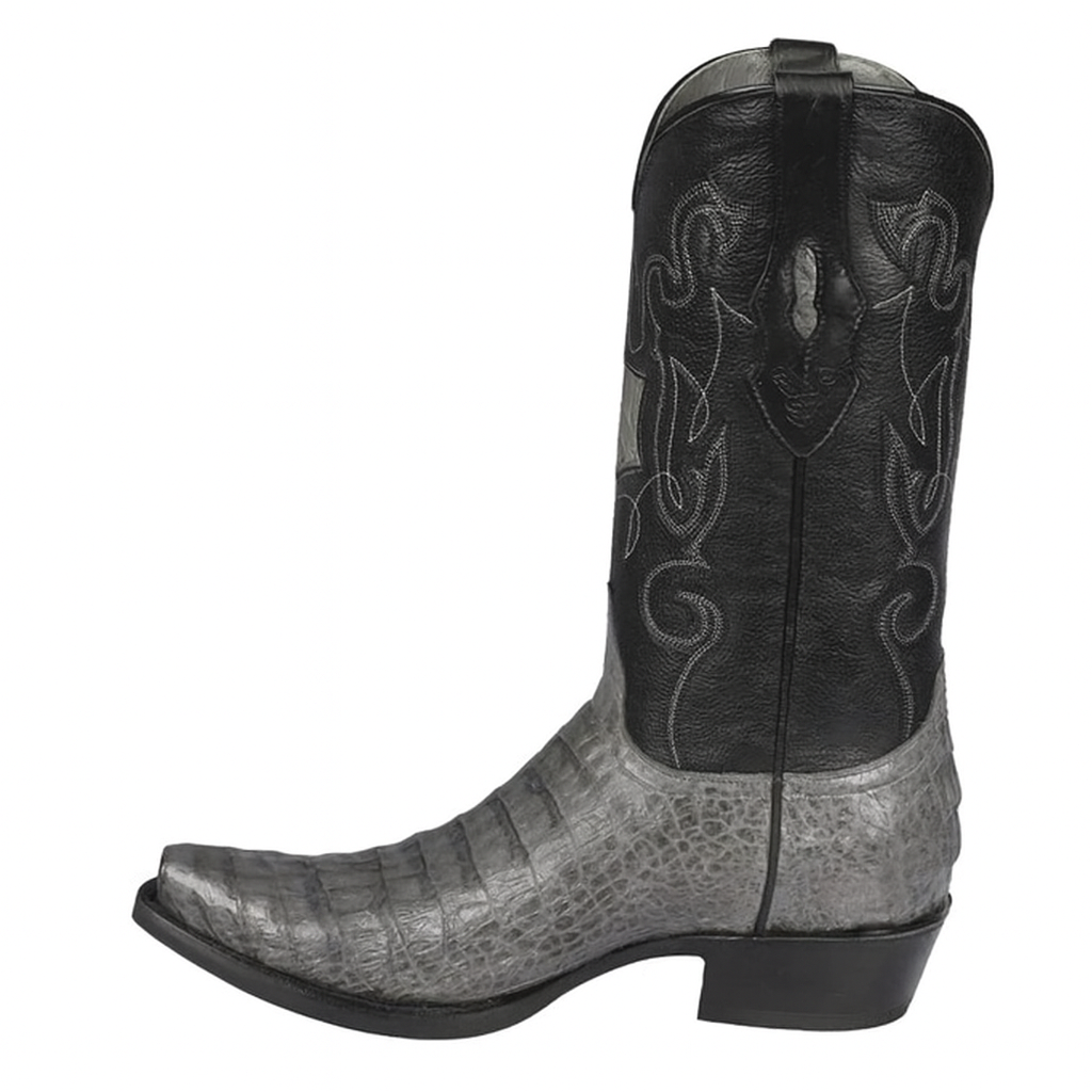 Los Altos Boots - Mens Dress Cowboy Boot - Low Priced Grey Caiman Cowboy Boots - in Grey - Image 3