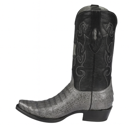 Los Altos Boots - Mens Dress Cowboy Boot - Low Priced Grey Caiman Cowboy Boots - in Grey - Image 3