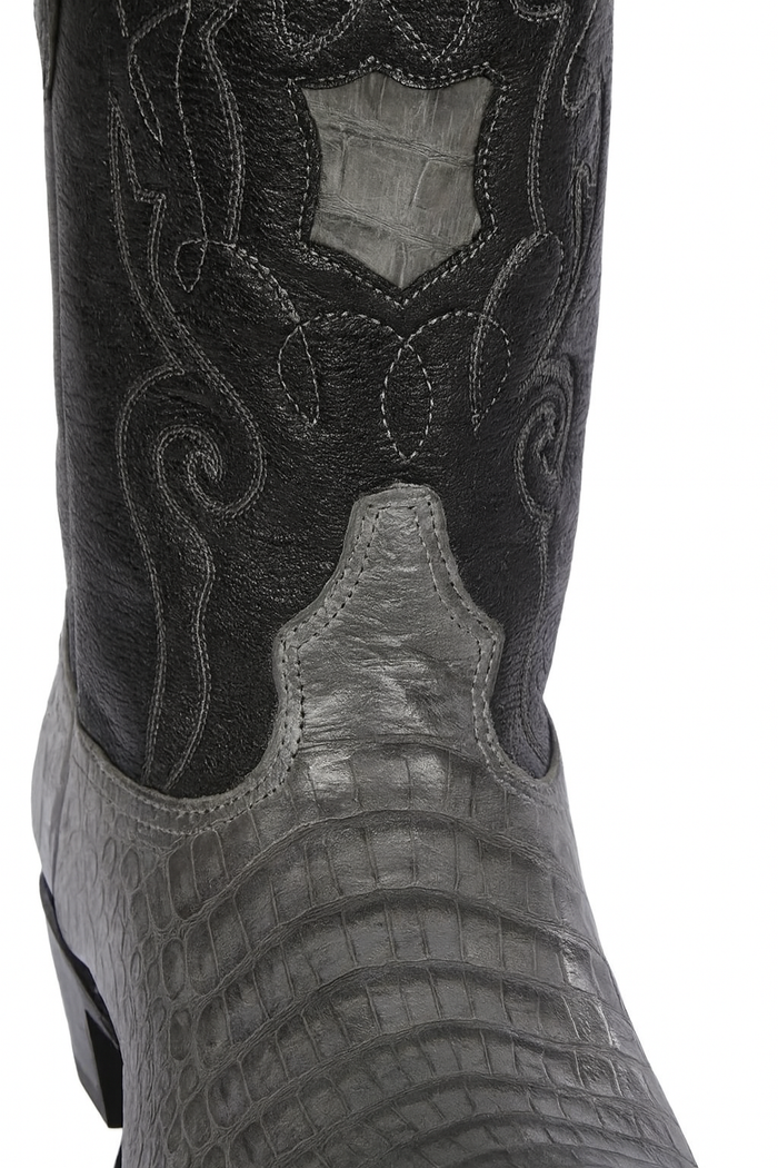 Los Altos Boots - Mens Dress Cowboy Boot - Low Priced Grey Caiman Cowboy Boots - in Grey - Image 6