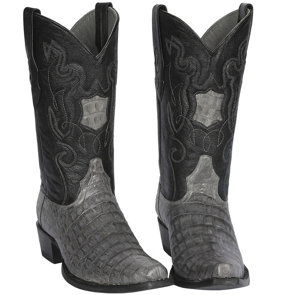 Los Altos Boots - Mens Dress Cowboy Boot - Low Priced Grey Caiman Cowboy Boots - in Grey - Image 7