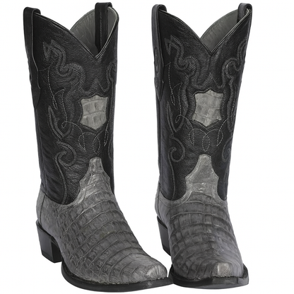 Los Altos Boots - Mens Dress Cowboy Boot - Low Priced Grey Caiman Cowboy Boots - in Grey - Image 7